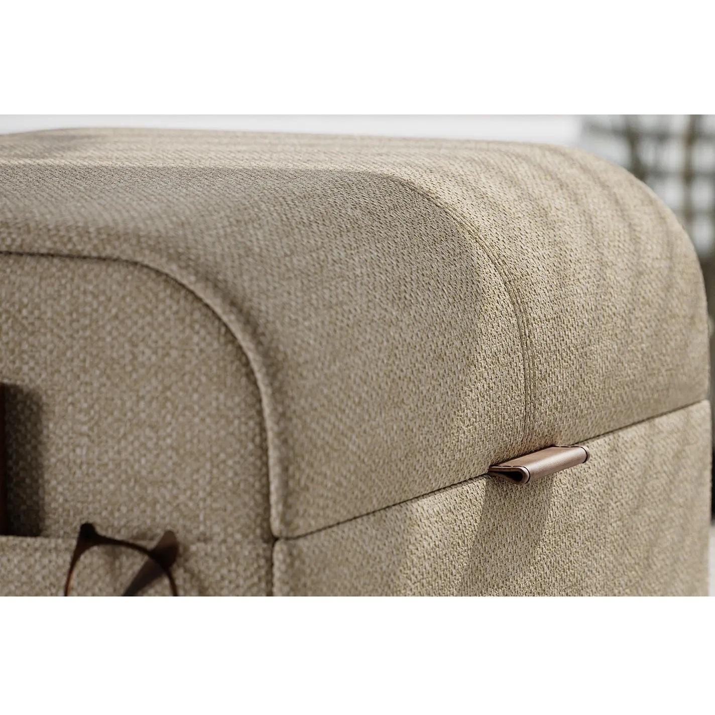 Fabric Contemporary Large Pouf Featuring Open Doors System For Sale