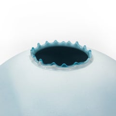 Contemporary Large Round Blue Landscape Vase by Elyse Graham