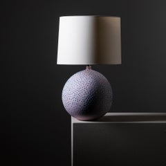 Contemporary Large Round Pasteur Table Lamp in Sterling Purple by Elyse Graham