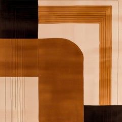 Contemporary Large Rug Organic Modern Pattern Beige, Brown, Orange, Black