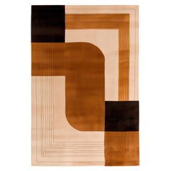 Contemporary Large Rug Organic Modern Pattern Beige, Brown, Orange, Black