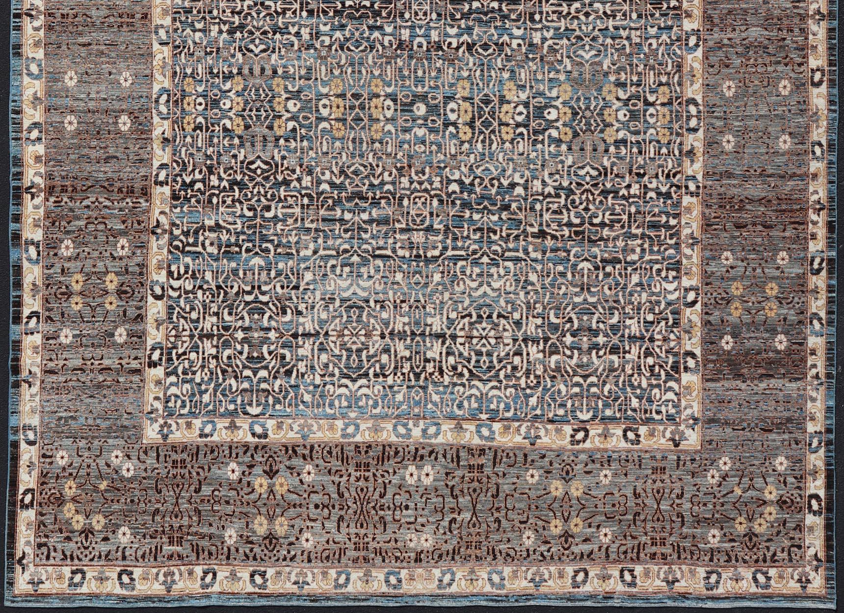Contemporary Large Rug with Intricate All-Over Sub-Geometric Seljuk Design For Sale 6