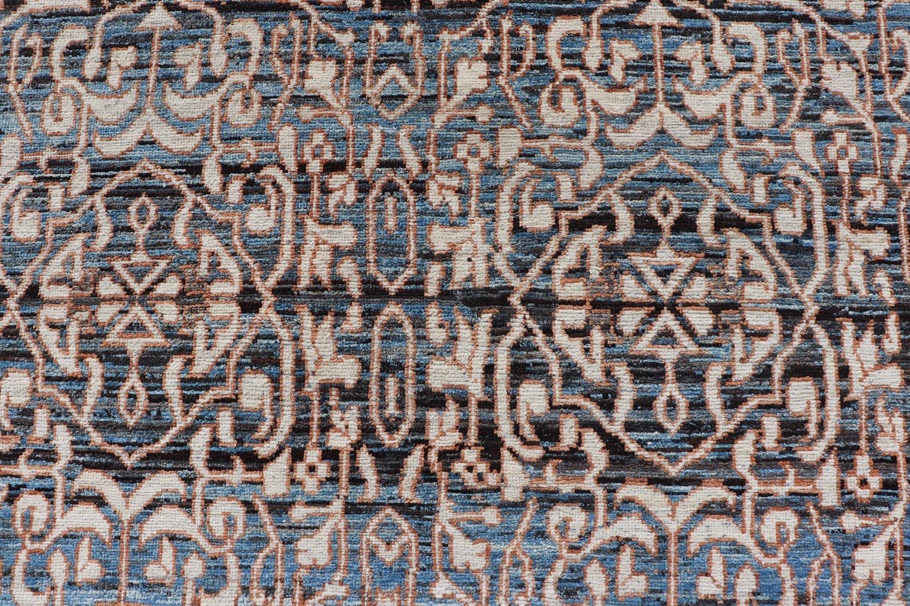 Hand-Knotted Contemporary Large Rug with Intricate All-Over Sub-Geometric Seljuk Design For Sale