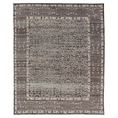 Contemporary Large Rug with Intricate All-Over Sub-Geometric Seljuk Design