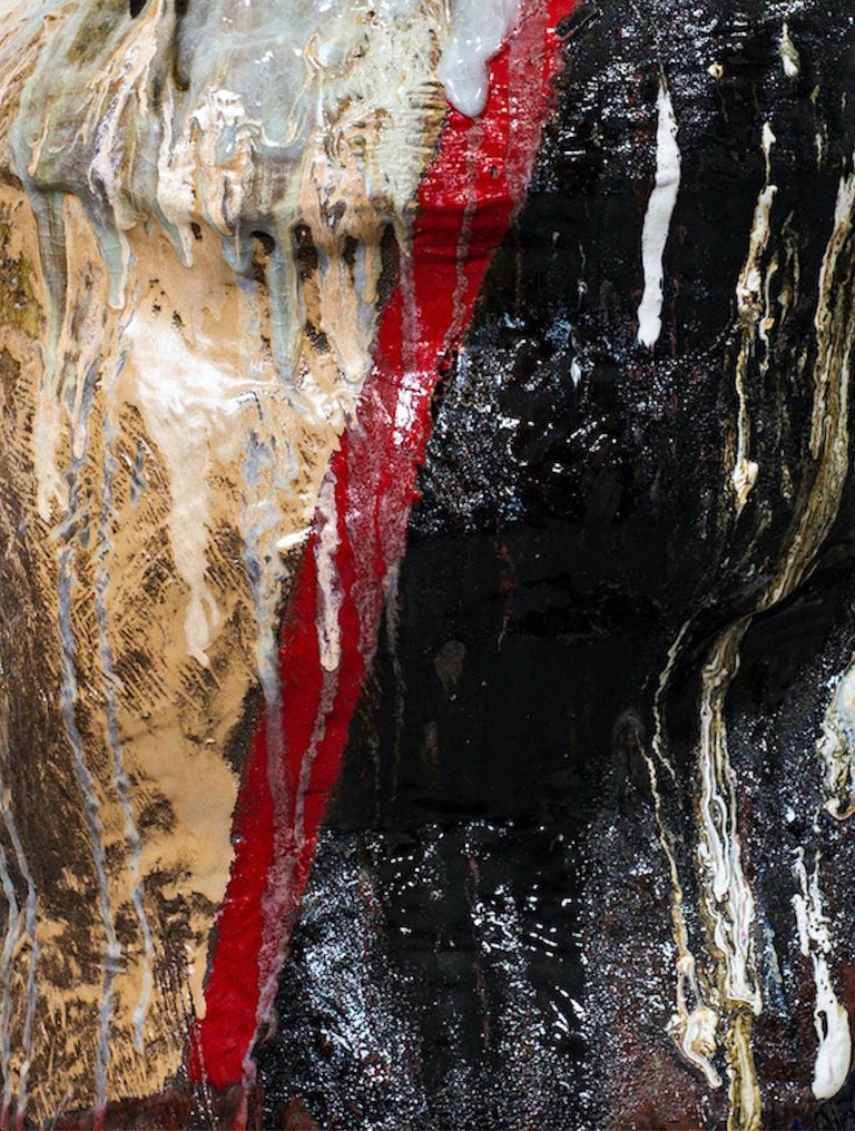 Contemporary Large Sculpture "Stone" by Galia Linn, Floor Sculpture Clay For Sale at 1stDibs