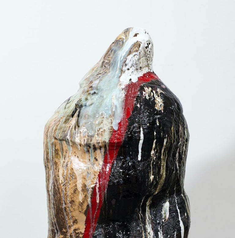 Contemporary Large Sculpture "Stone" by Galia Linn, Floor Sculpture Clay For Sale at 1stDibs