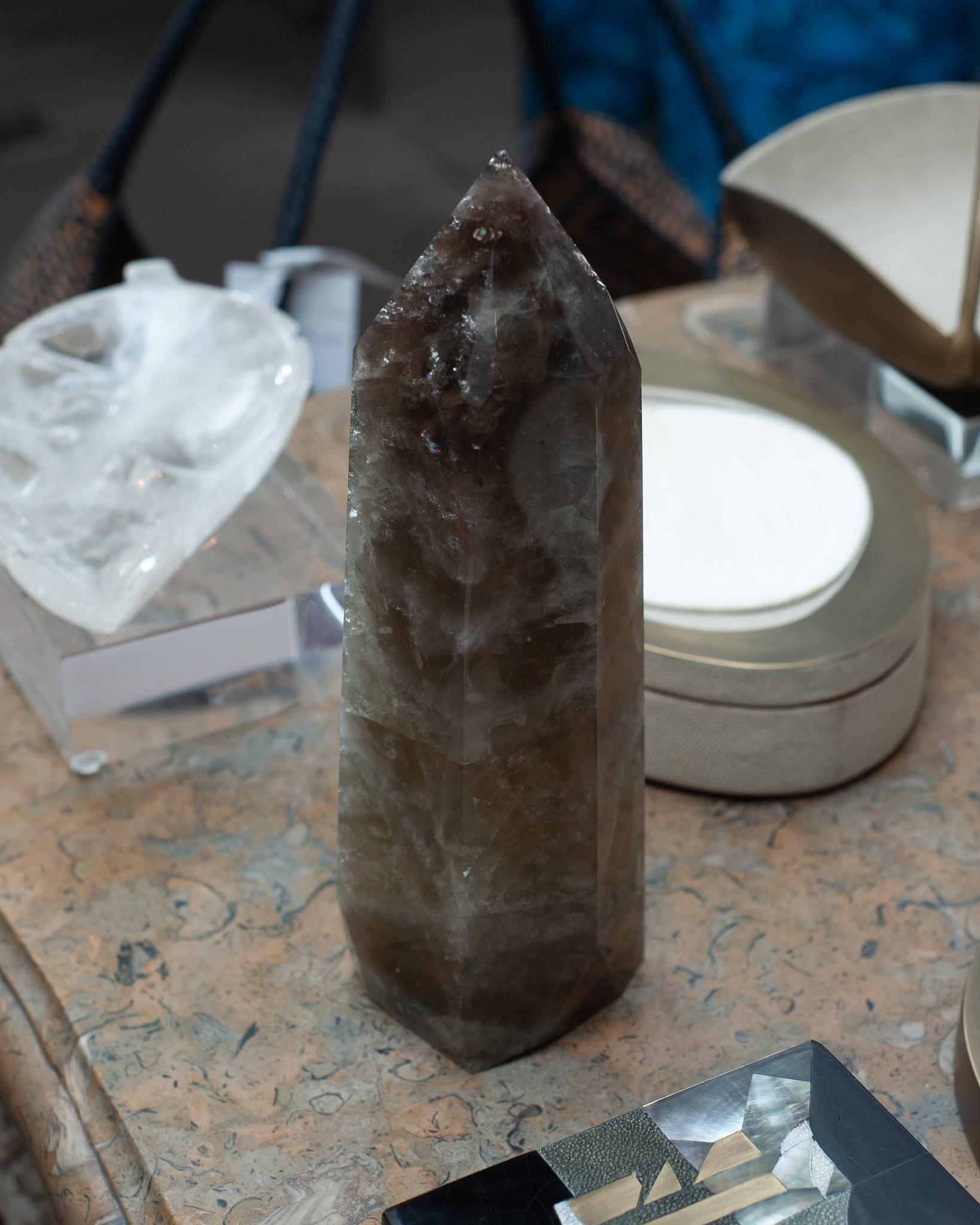 Contemporary Large Smoky Quartz Obelisk / Crystal Point In New Condition In Toronto, ON