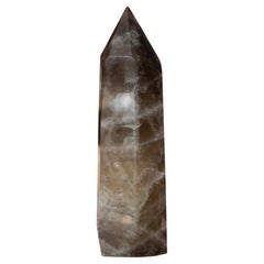 Obelisco di quarzo fumé grande e contemporaneo / Punta di cristallo