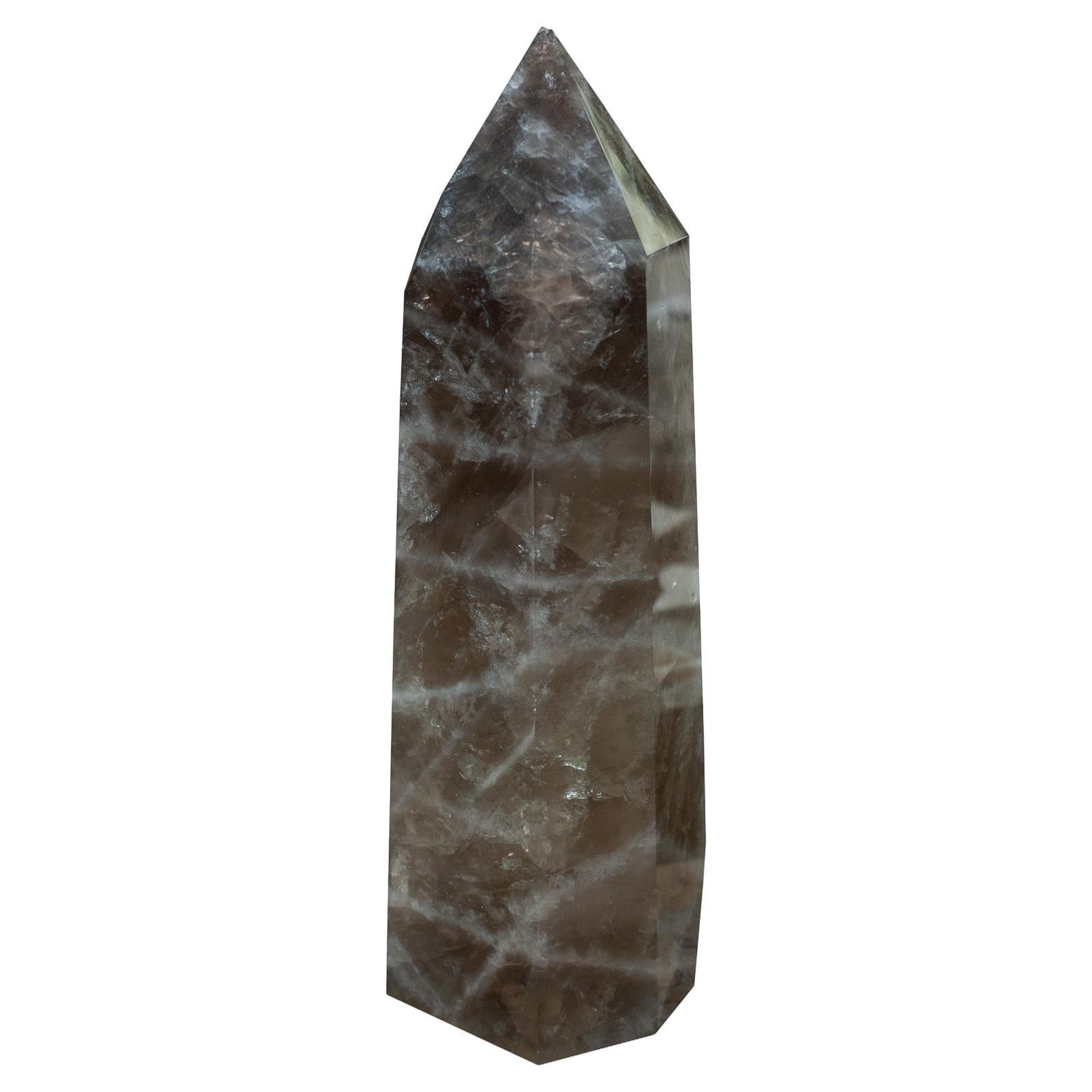 Contemporary Large Smoky Quartz Obelisk / Crystal Point