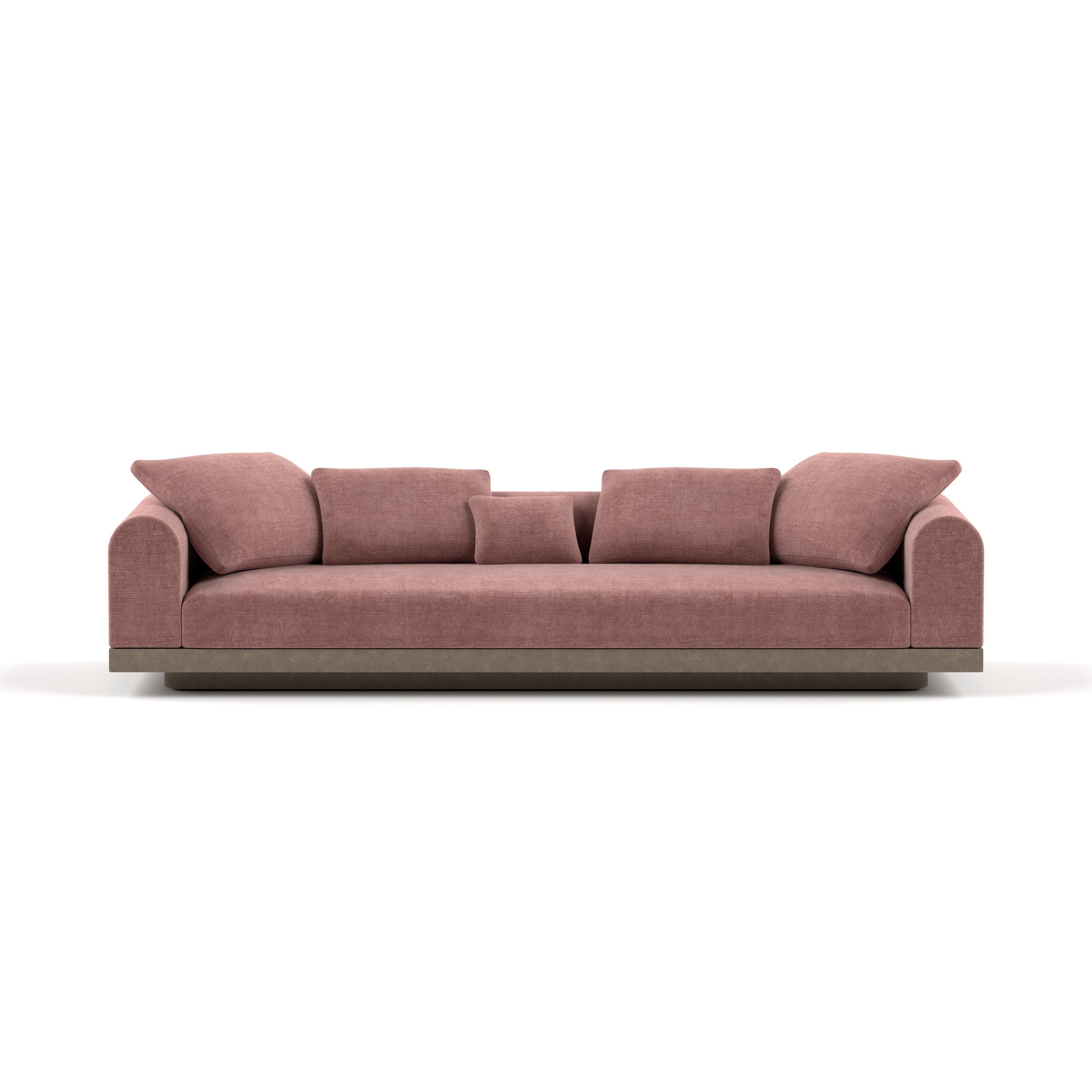 Zeitgenössisches großes Sofa „Aqueduct“ von Poiat, Fuchs 02, hoher Sockel im Angebot 4