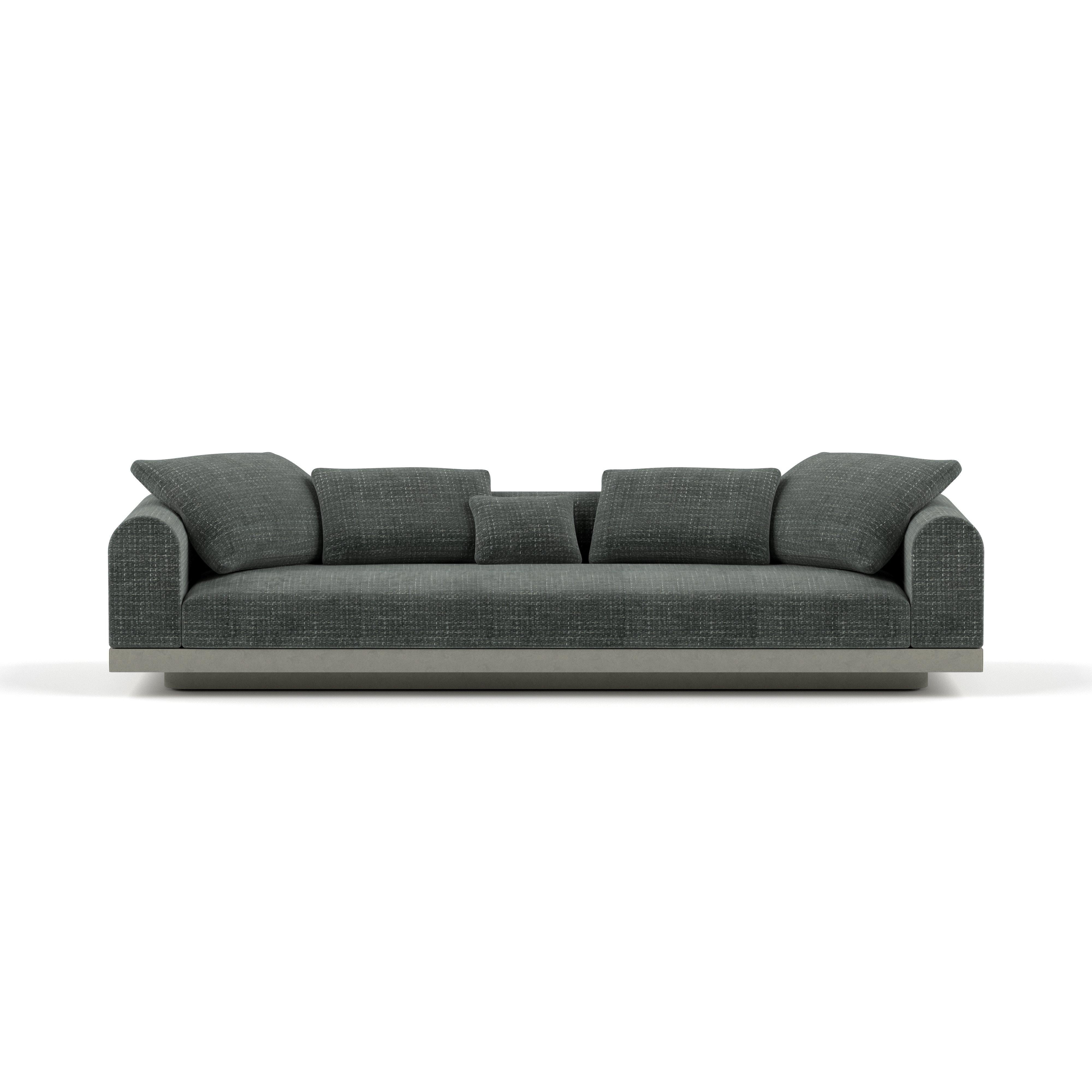 Contemporary Large Sofa 'Aqueduct' by Poiat, Fox 02, High Plinth For Sale 6