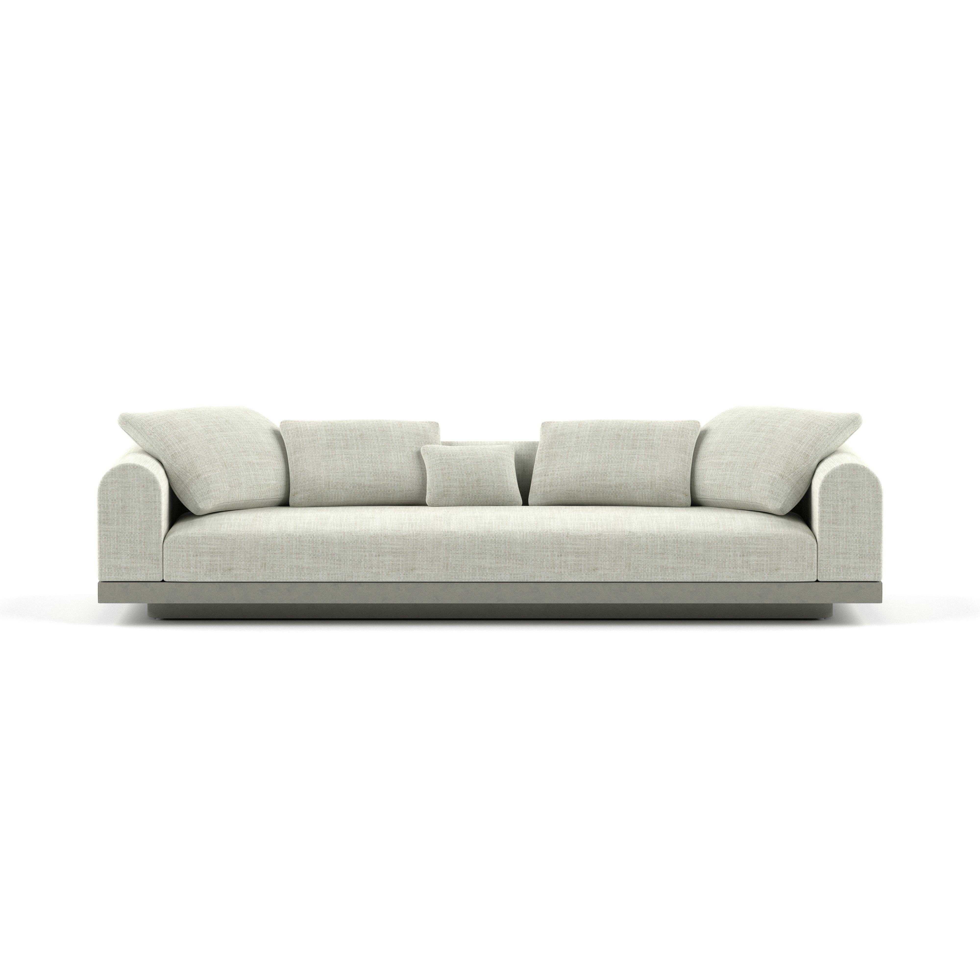 Contemporary Large Sofa 'Aqueduct' by Poiat, Pergamena 017, High Plinth For Sale 6