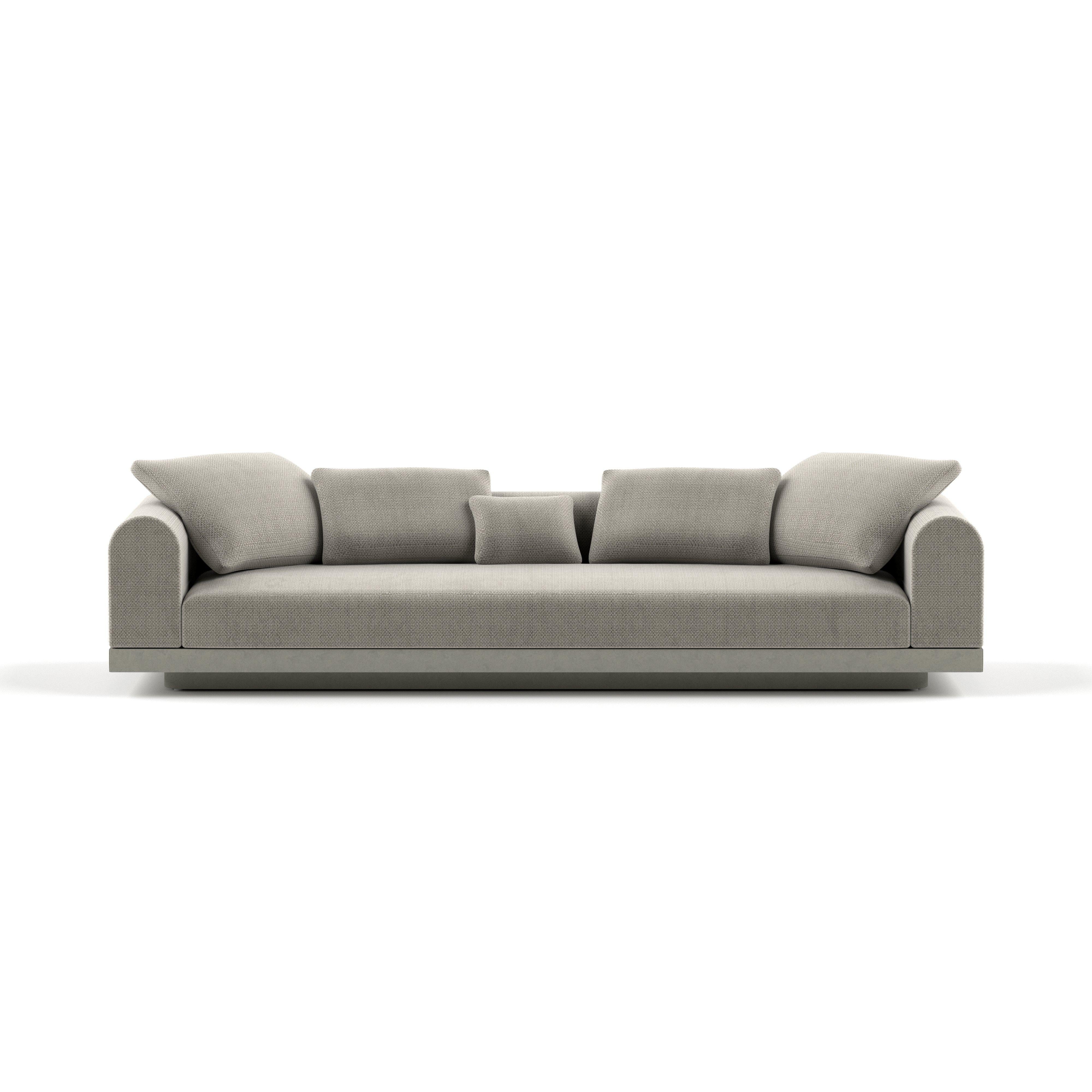Contemporary Large Sofa 'Aqueduct' by Poiat, Pergamena 017, High Plinth For Sale 7
