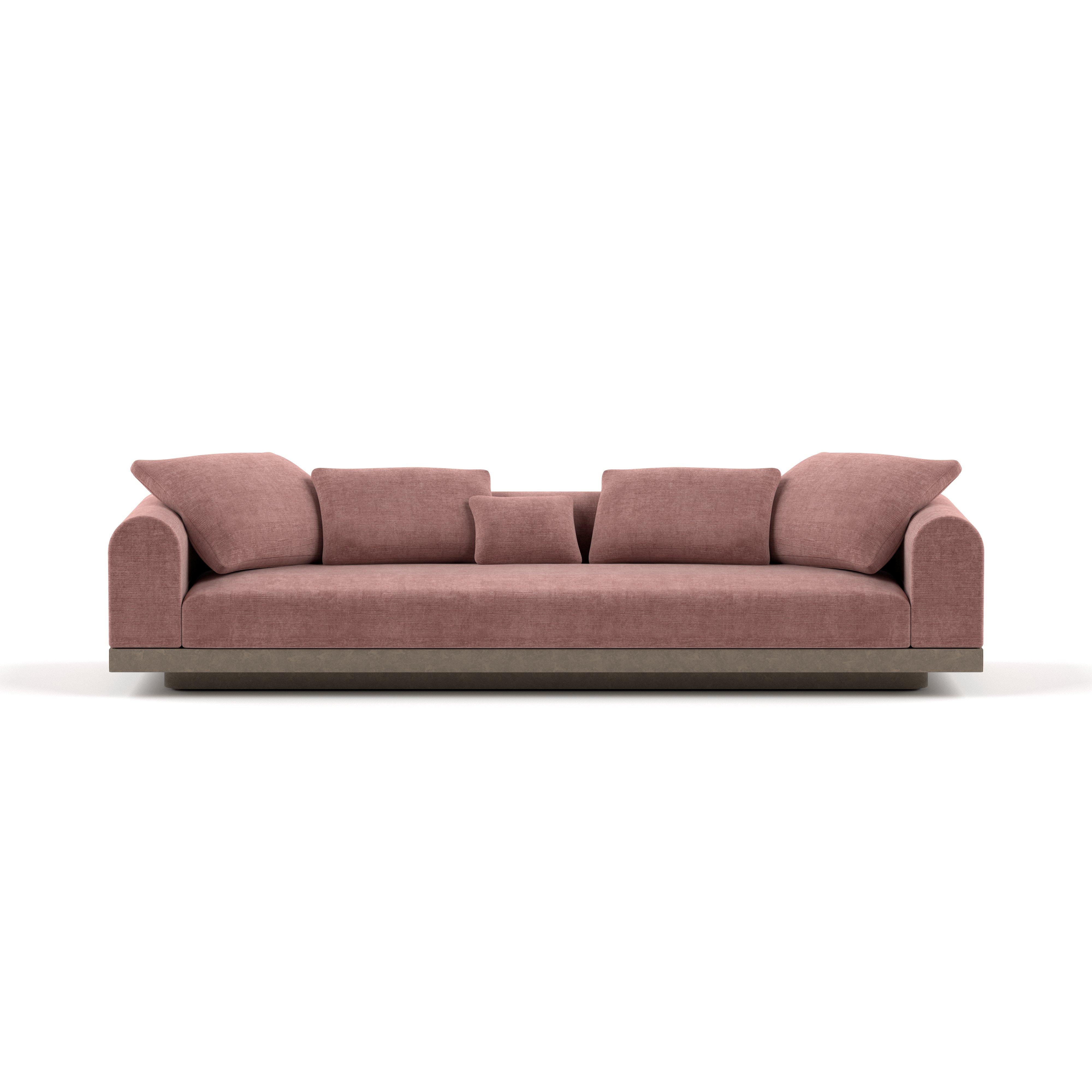 Contemporary Large Sofa 'Aqueduct' by Poiat, Pergamena 017, High Plinth For Sale 8