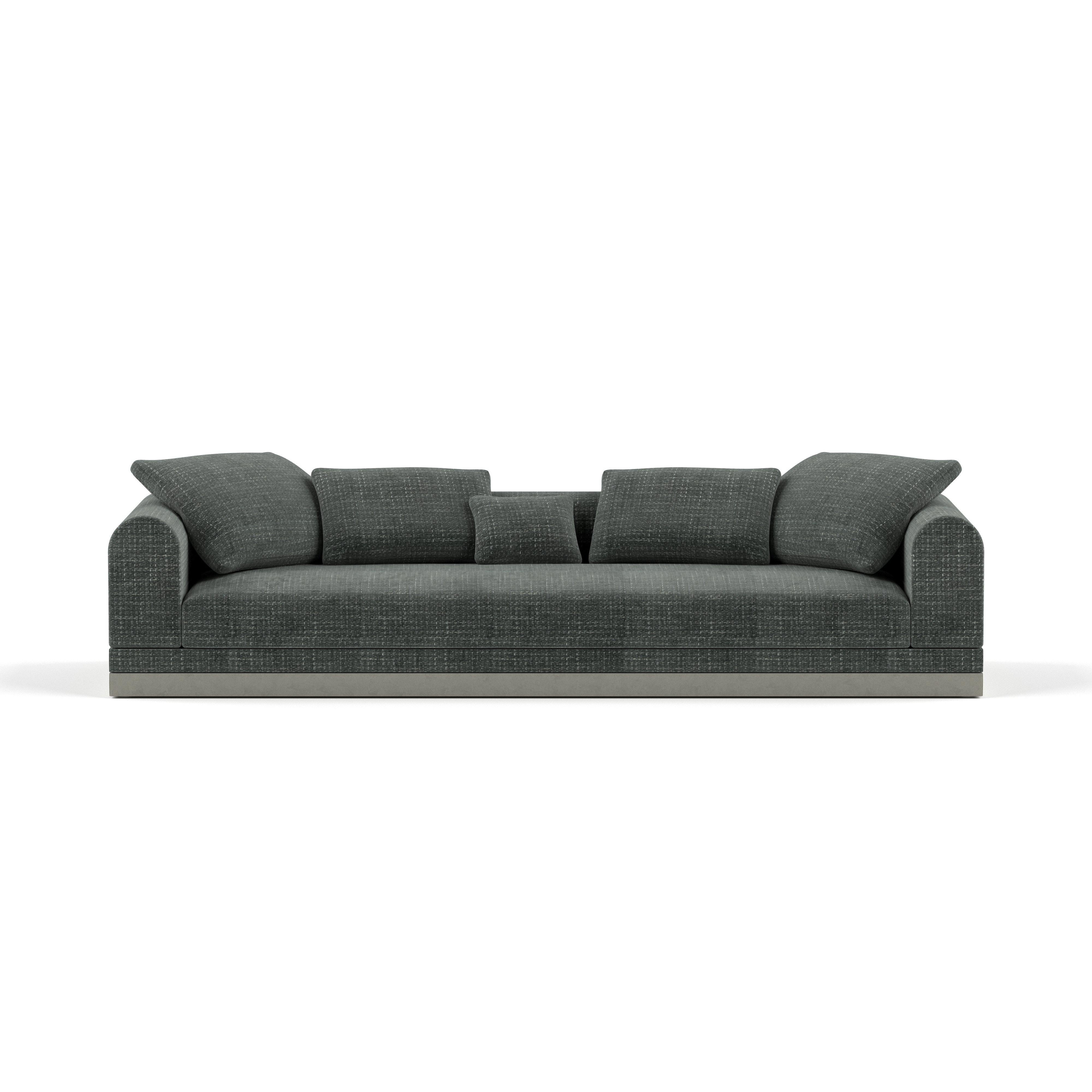Contemporary Large Sofa 'Aqueduct' by Poiat, Pergamena 017, Low Plinth For Sale 5