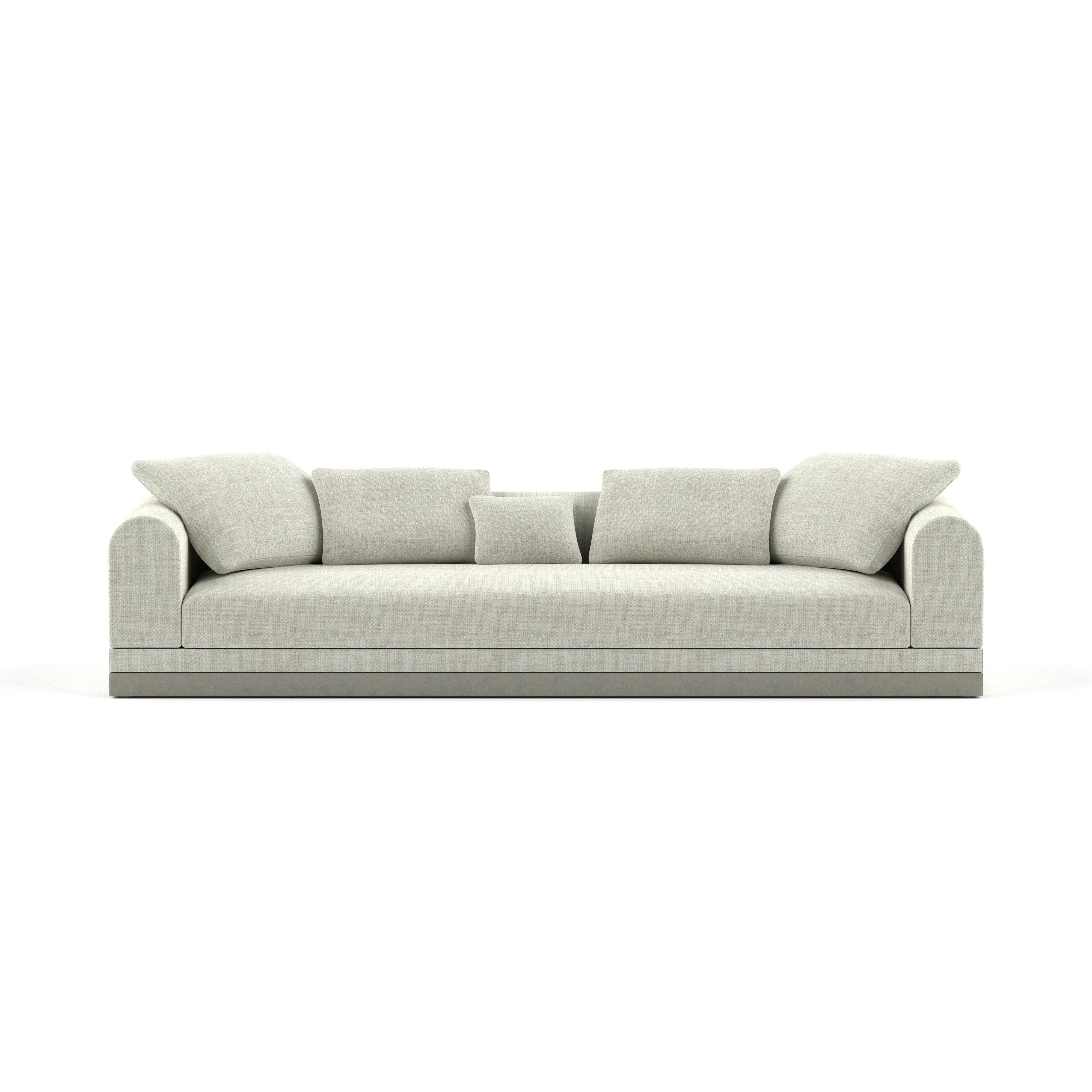 Contemporary Large Sofa 'Aqueduct' by Poiat, Pergamena 017, Low Plinth For Sale 6