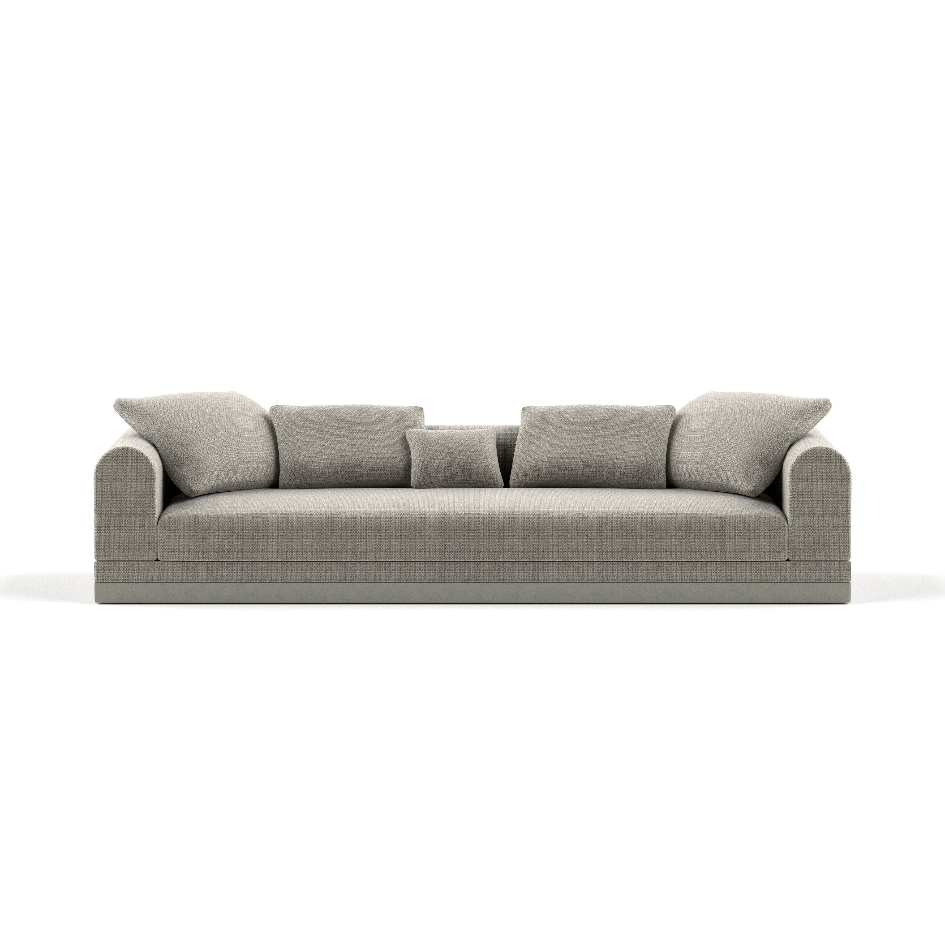 Contemporary Large Sofa 'Aqueduct' by Poiat, Pergamena 017, Low Plinth For Sale 7