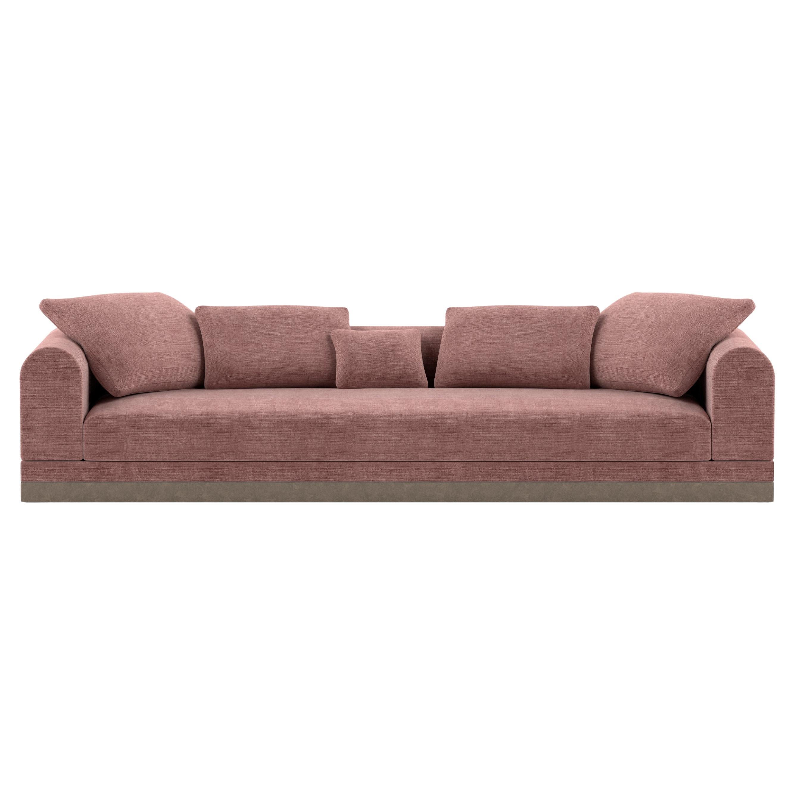 Contemporary Large Sofa 'Aqueduct' by Poiat, Pergamena 017, Low Plinth For Sale