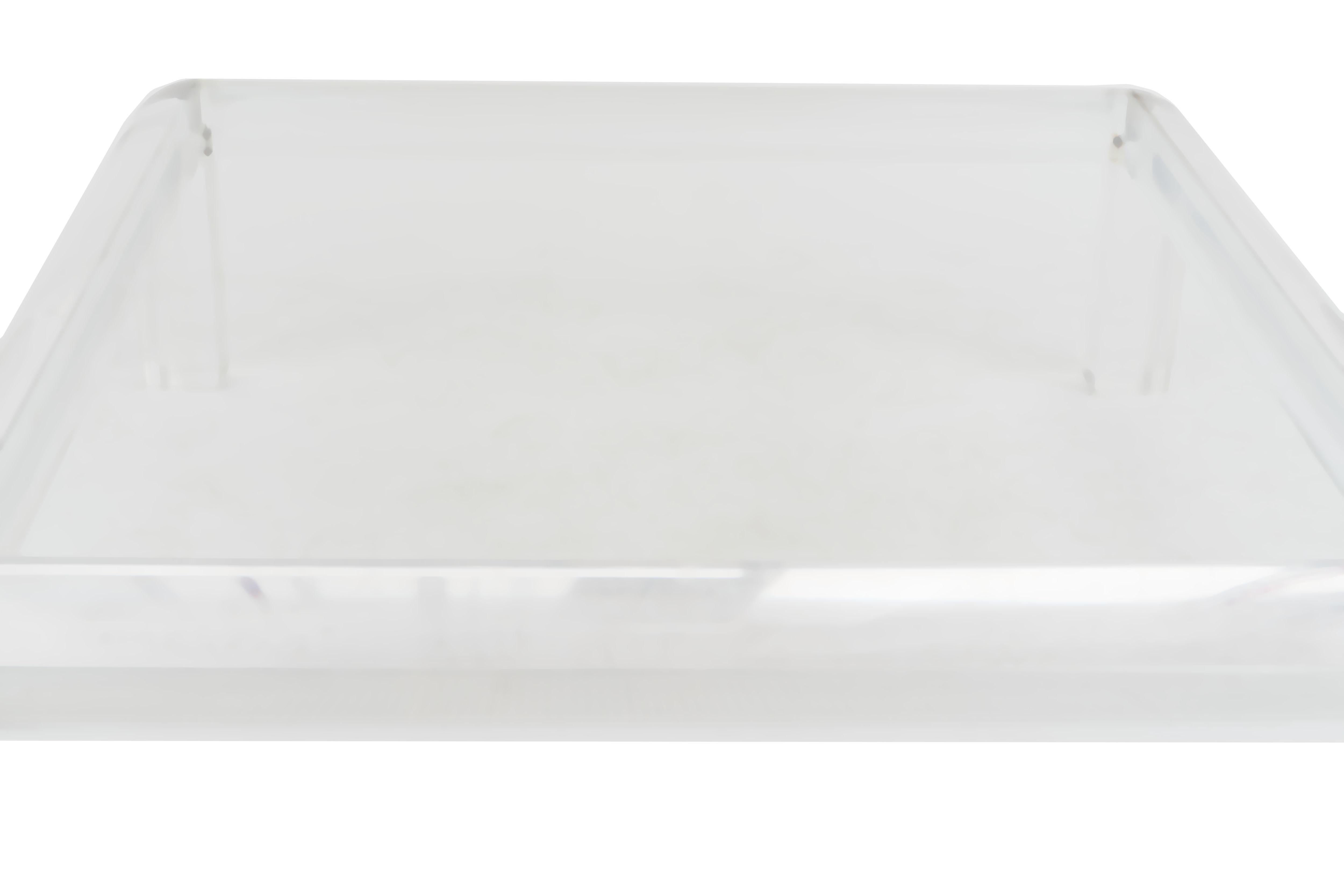 Grande table basse carrée contemporaine en lucite Bon état - En vente à Queens, NY