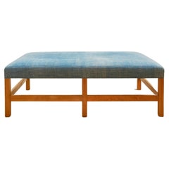 Contemporary Large Stool Upholstered with Vintage African Textile, Belgium