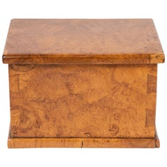Vintage Contemporary Large Teak Burl Wood Box 