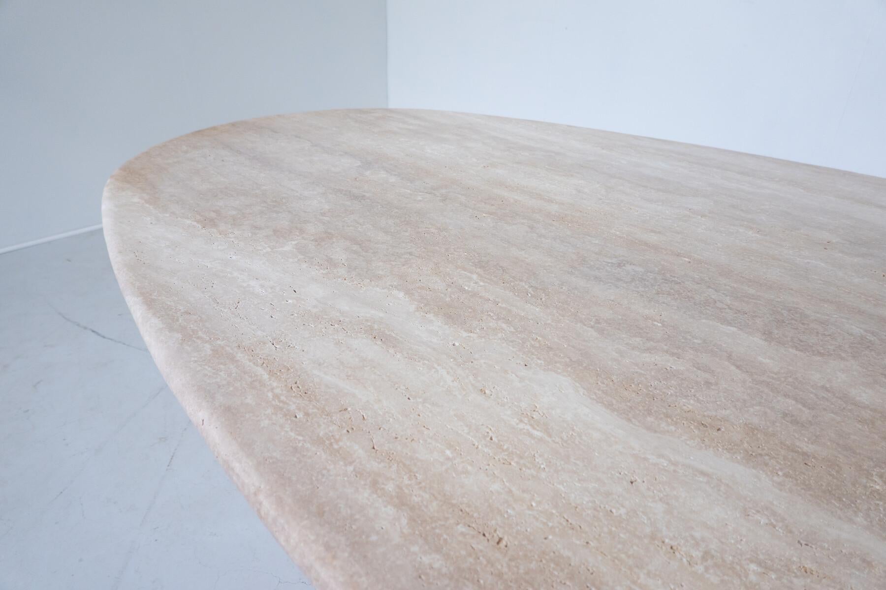 Contemporary Large Travertine Dining Table For Sale 2