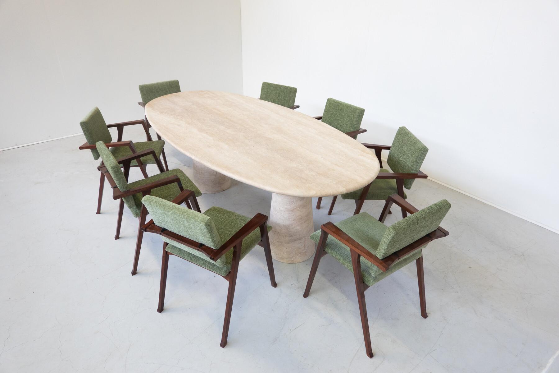 Contemporary Large Travertine Dining Table For Sale 6