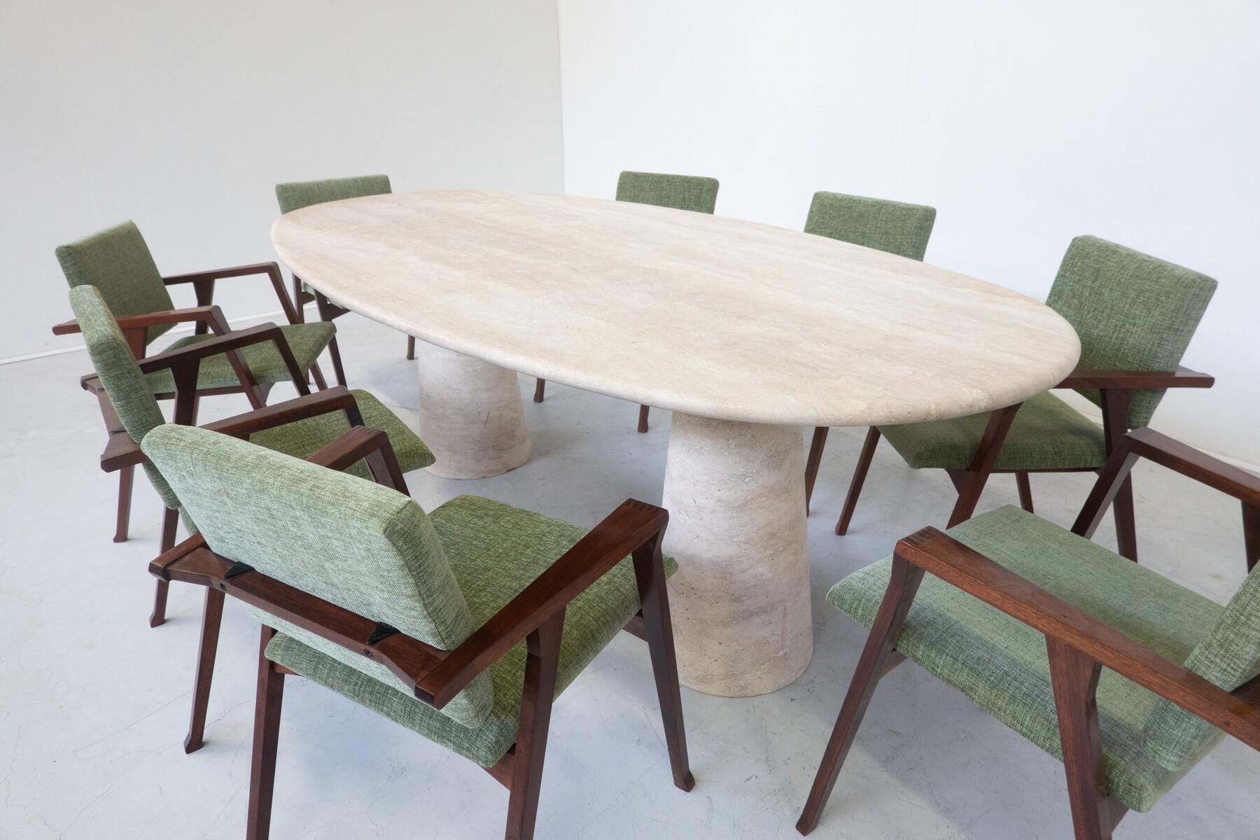 Contemporary Large Travertine Dining Table For Sale 7