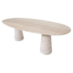 Contemporary Large Travertine Dining Table