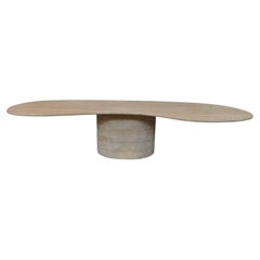 Contemporary Large Travertine Dining Table, Italy