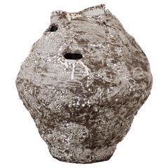Contemporary Large Vessel "Dino Egg" by Galia Linn Clay Stoneware Sculpture
