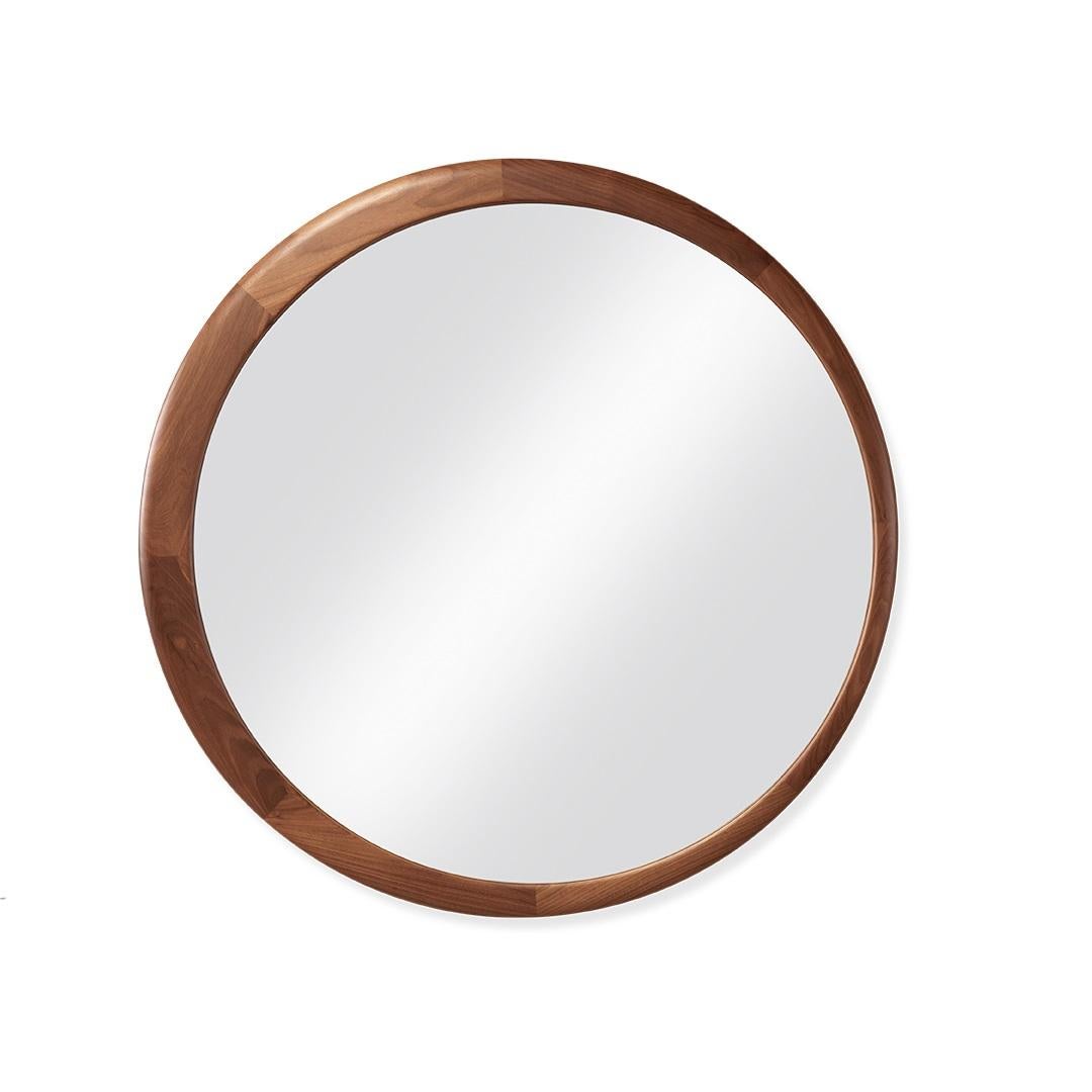 Portuguese Contemporary Large Wall Mirror with Wooden Frame For Sale