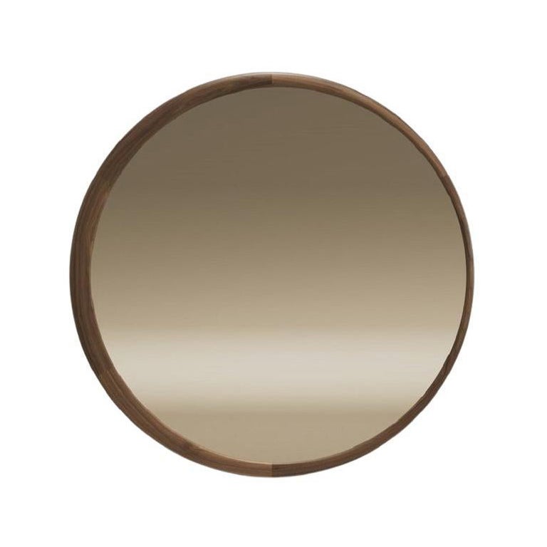 Grand miroir mural contemporain avec cadre en bois