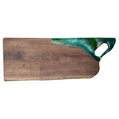 Contemporary Large Walnut Charcuterie Serving Board with Coloured Acrylic