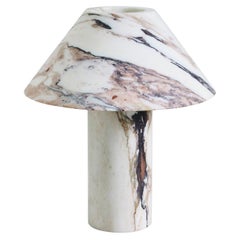Contemporary Large White and Violet Marble Pillar Lamp von Henry Wilson