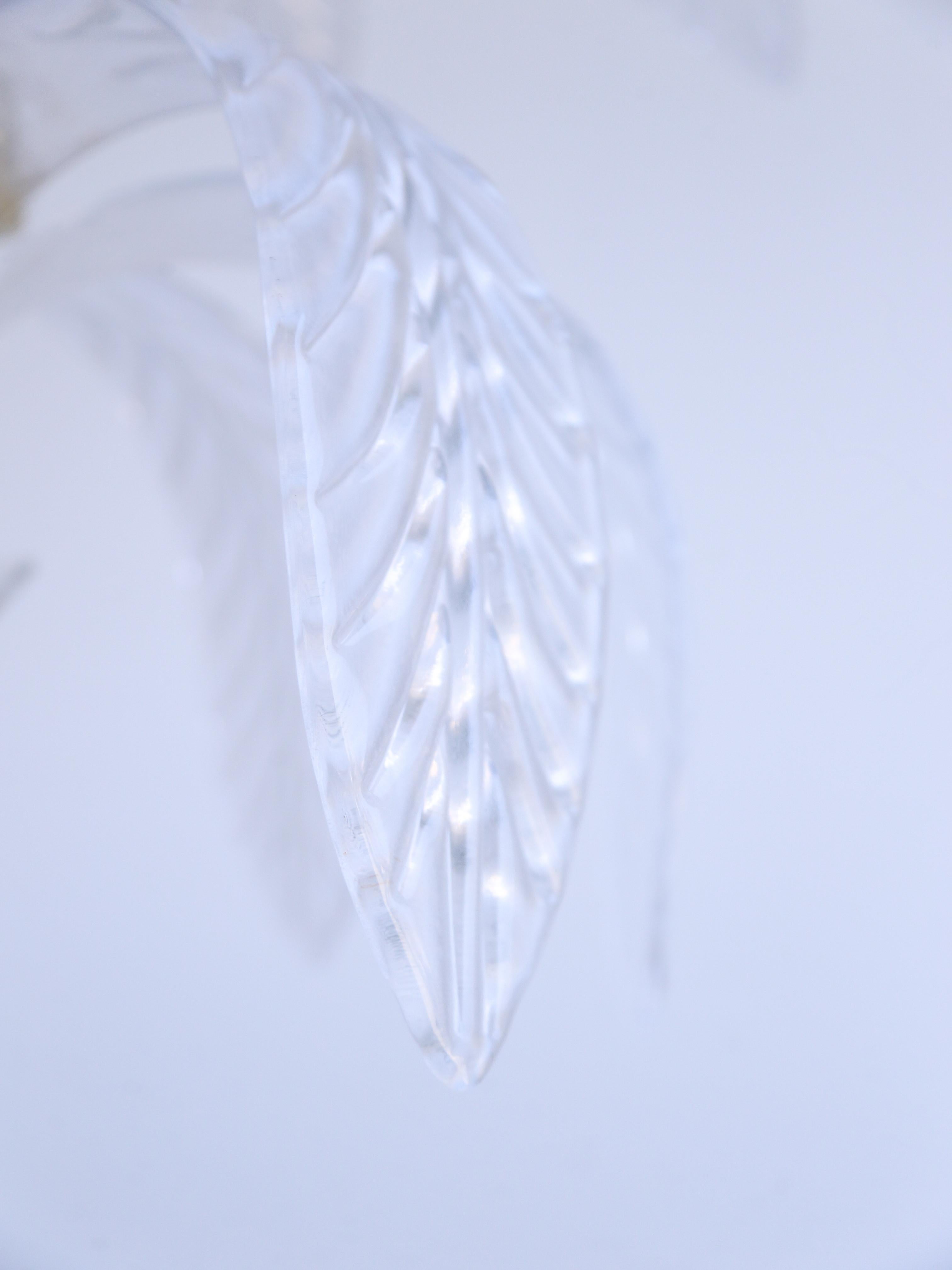 Lampada da terra a forma di palma in ottone e vetro di Murano, contemporanea e di grandi dimensioni in vendita 5