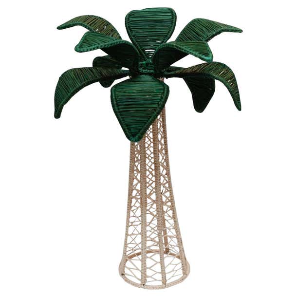 Contemporary Large Woven Rattan Palm Tree For Sale at 1stDibs