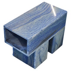 Contemporary Lato Side Table in Azul Macauubus Marble