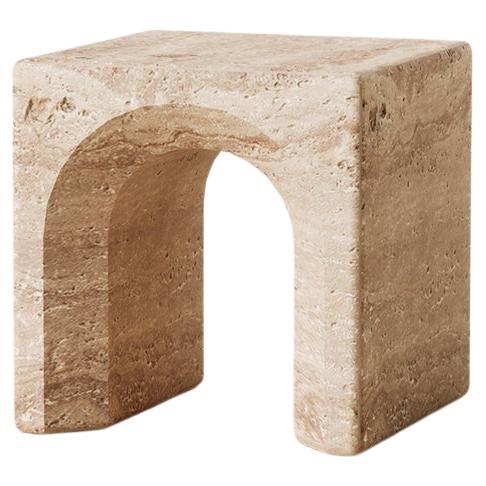 Table basse contemporaine en marbre travertin Lätt 01 en vente