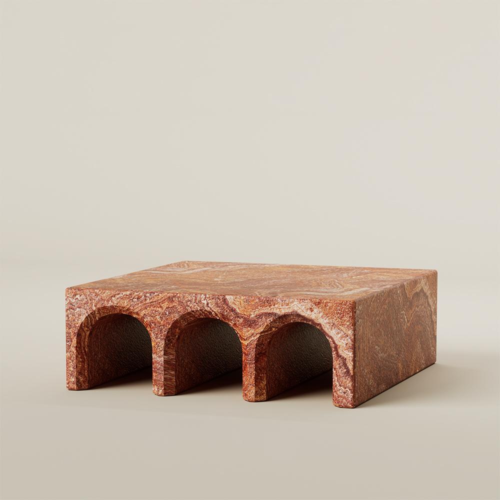 Mexican Contemporary Lätt 04 Red Onyx Coffee Table For Sale