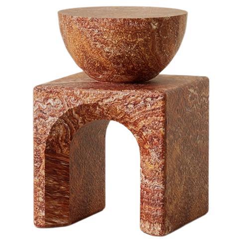 Contemporary Lätt Red Onyx Low Side Table For Sale