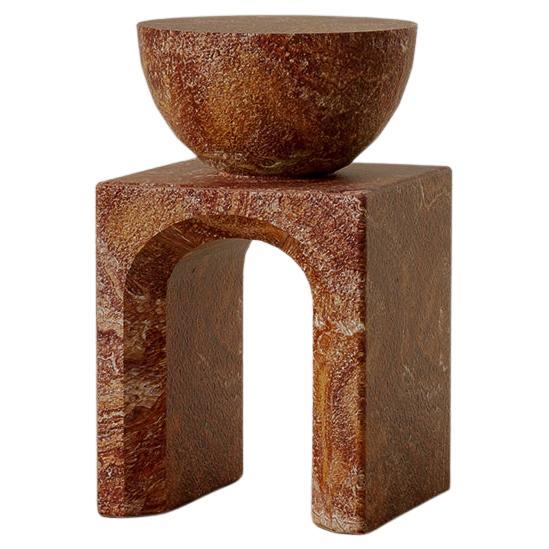 Contemporary Lätt Red Onyx Side Table