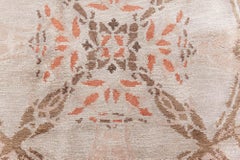 Contemporary Lattice Beige Silk Carpet "Cinnamon Lattice" by Doris Leslie Blau