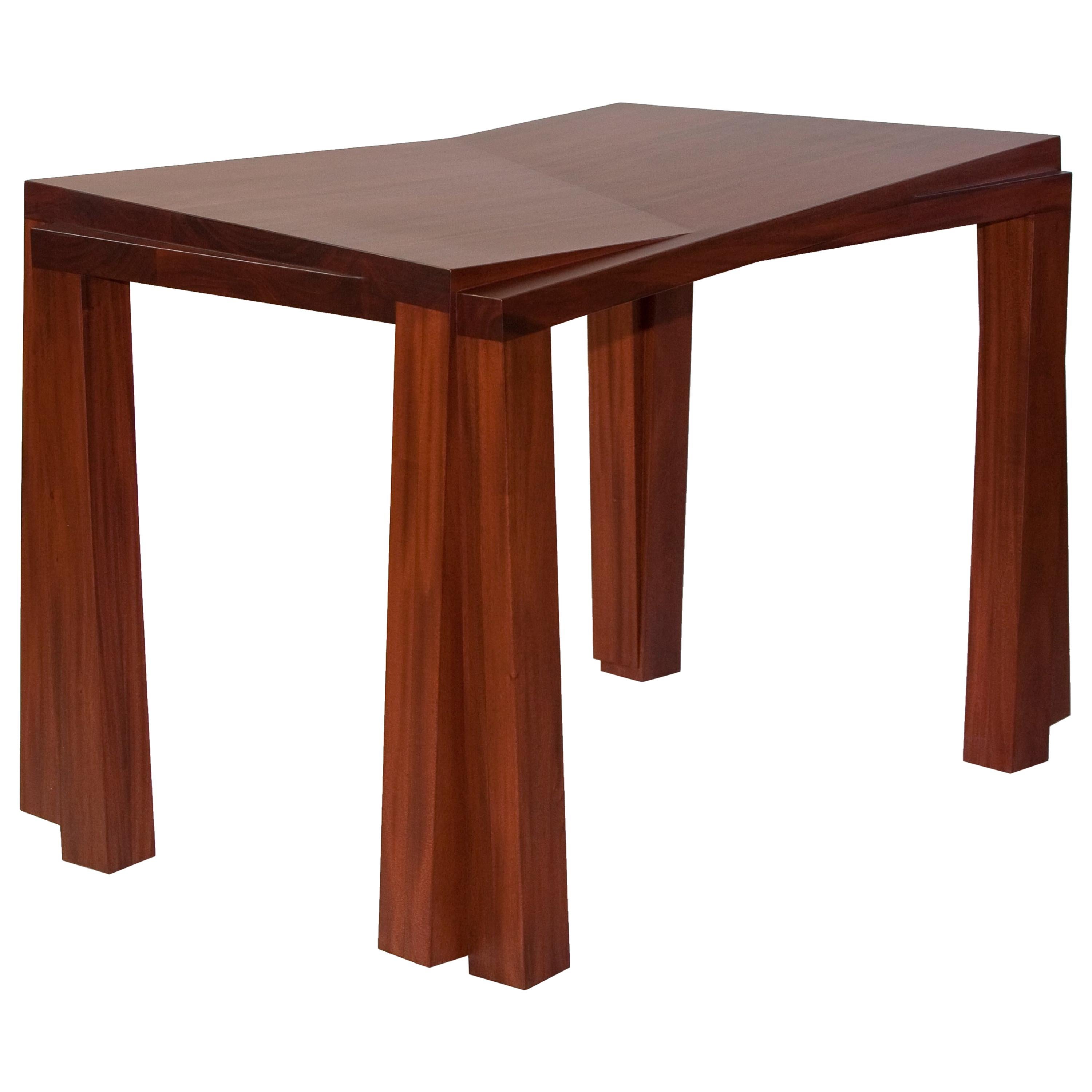 Contemporary Latvian Solid Redwood Sculptural "Double Table" by Janis Straupe For Sale