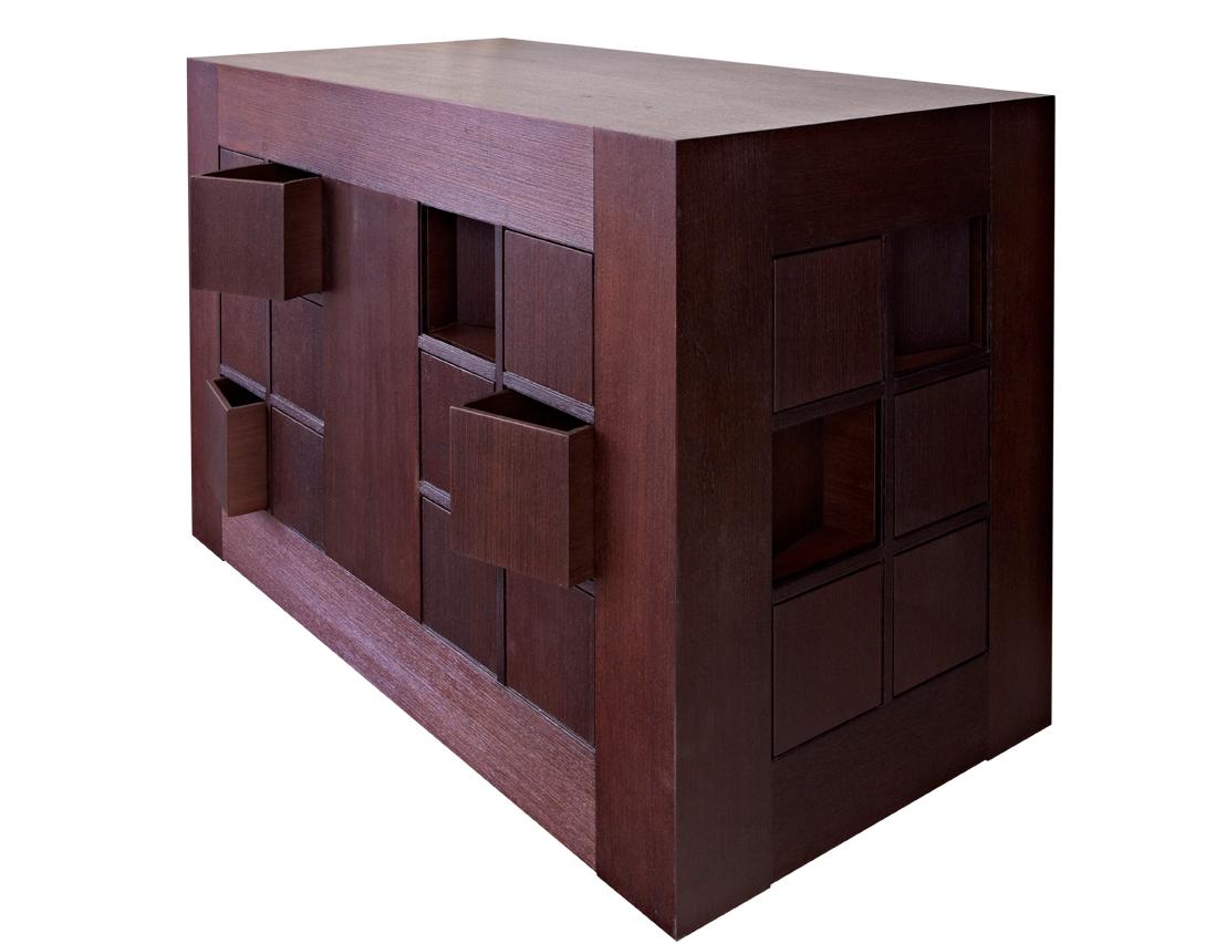 Modern Contemporary Latvian Wenge Cube Chest of Drawers 