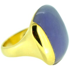 Contemporary Lavender Jade Gold Ring