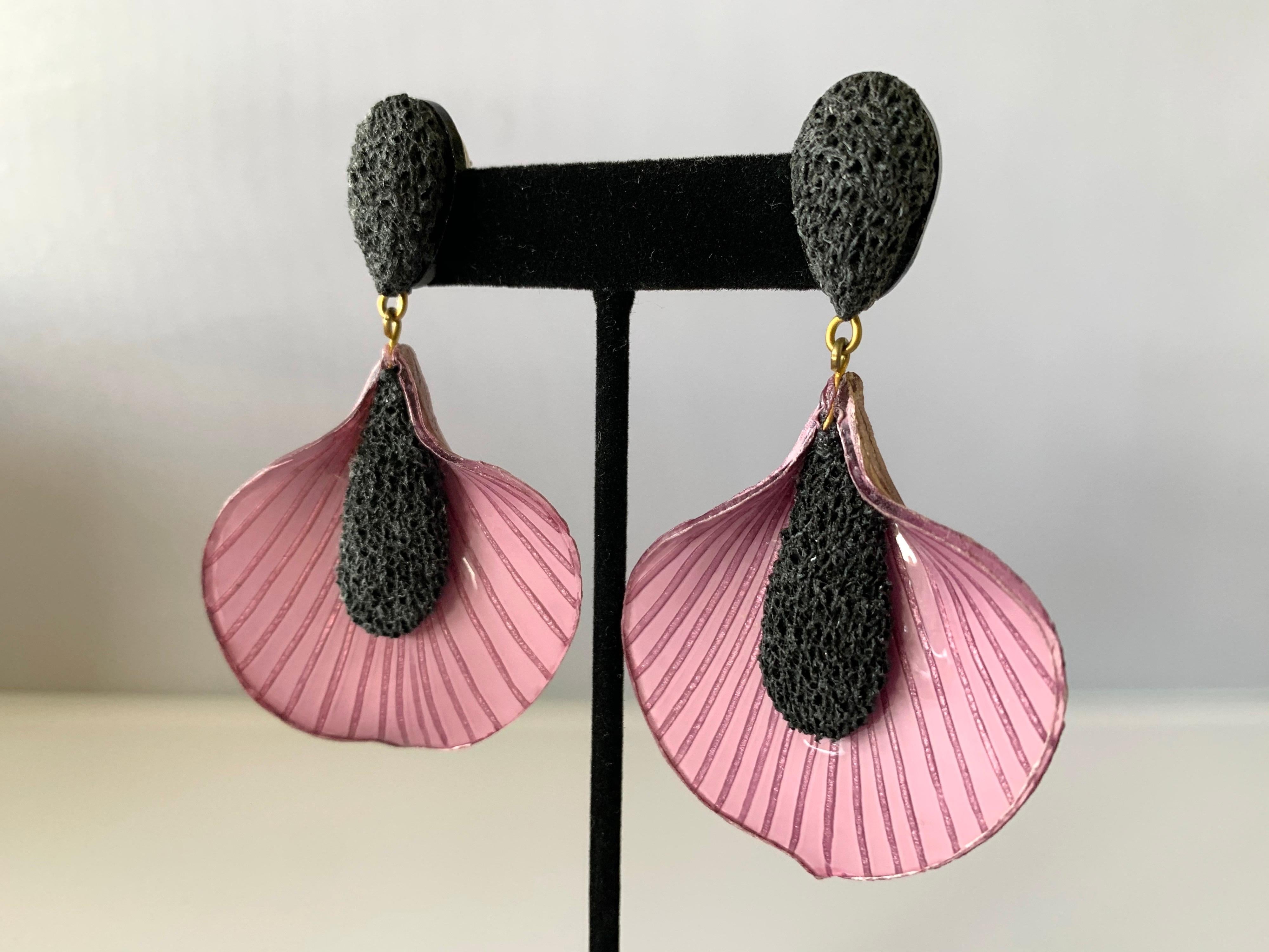 lavender statement earrings