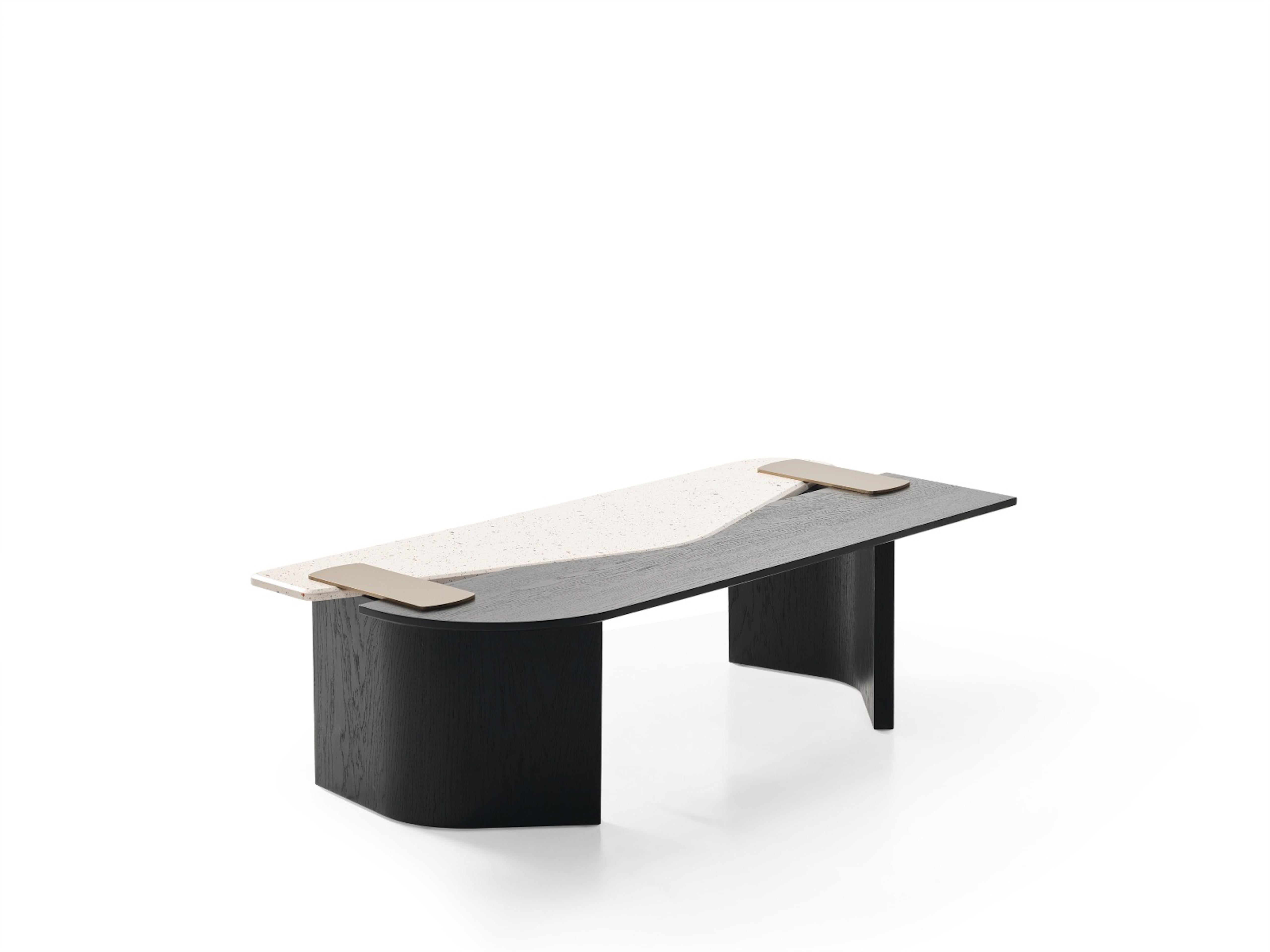 Contemporary Layered Wood Coffee Table in Sculptural Form – Handmade For Sale 5