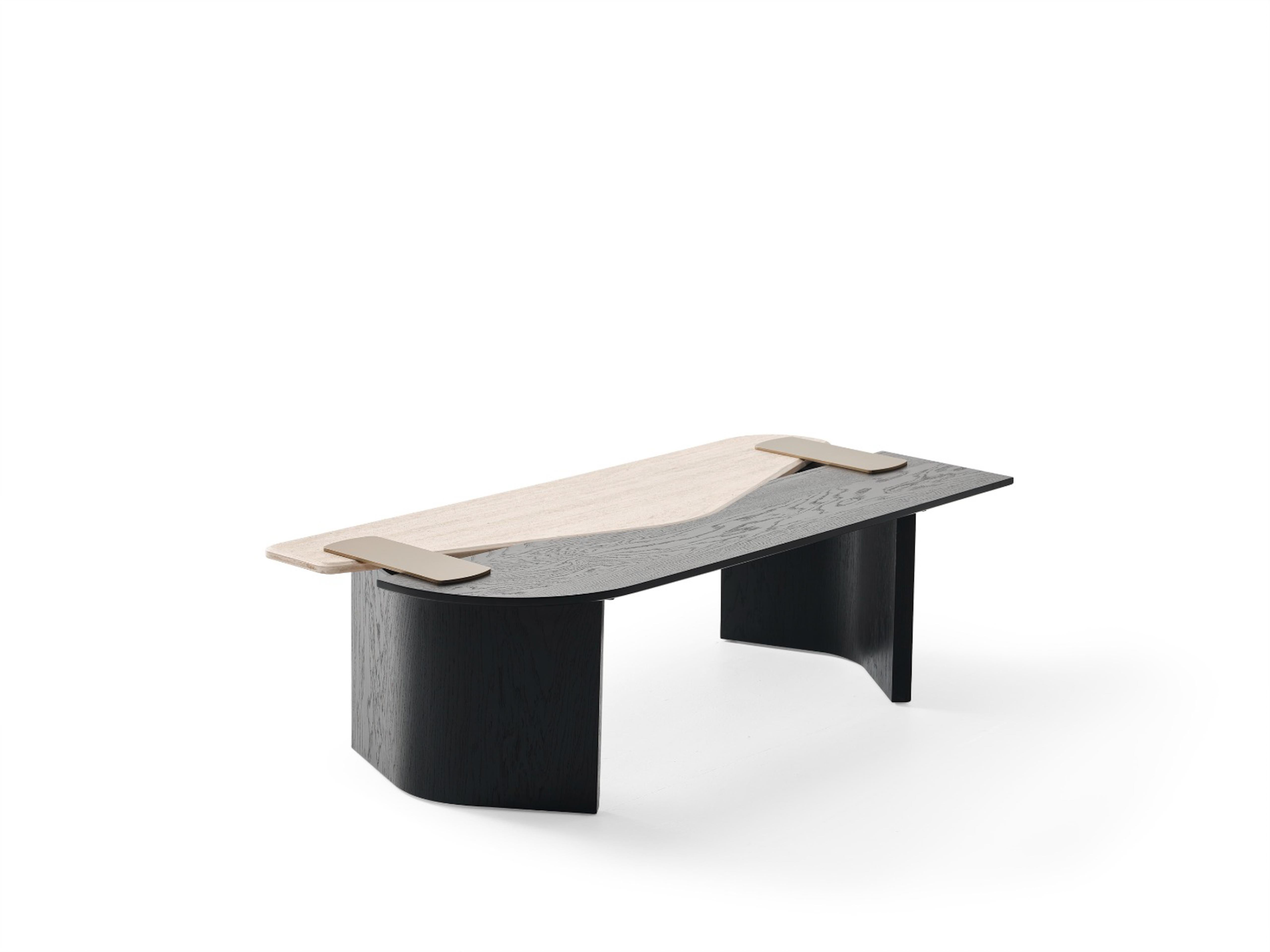 Contemporary Layered Wood Coffee Table in Sculptural Form – Handmade For Sale 7