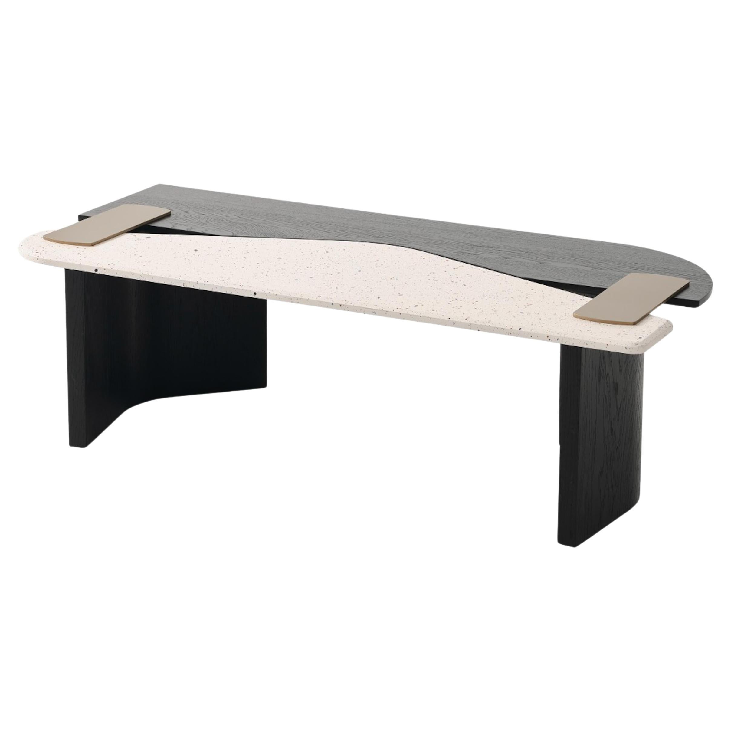 Contemporary Layered Wood Coffee Table in Sculptural Form – Handmade For Sale